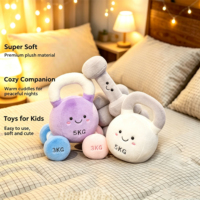 Kettlebells en peluche douce personnalisées Kawaii en polyester, rembourrées de coton PP, avec broderie de logo personnalisé, jouet anti-stress pour anniversaire, vente en gros