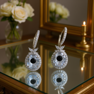 Orecchini in oro bianco con diamanti taglio ovale colore D naturali certificati GIA, gioielli da sposa per donna, stile classico, splendore eterno - Product Image 2