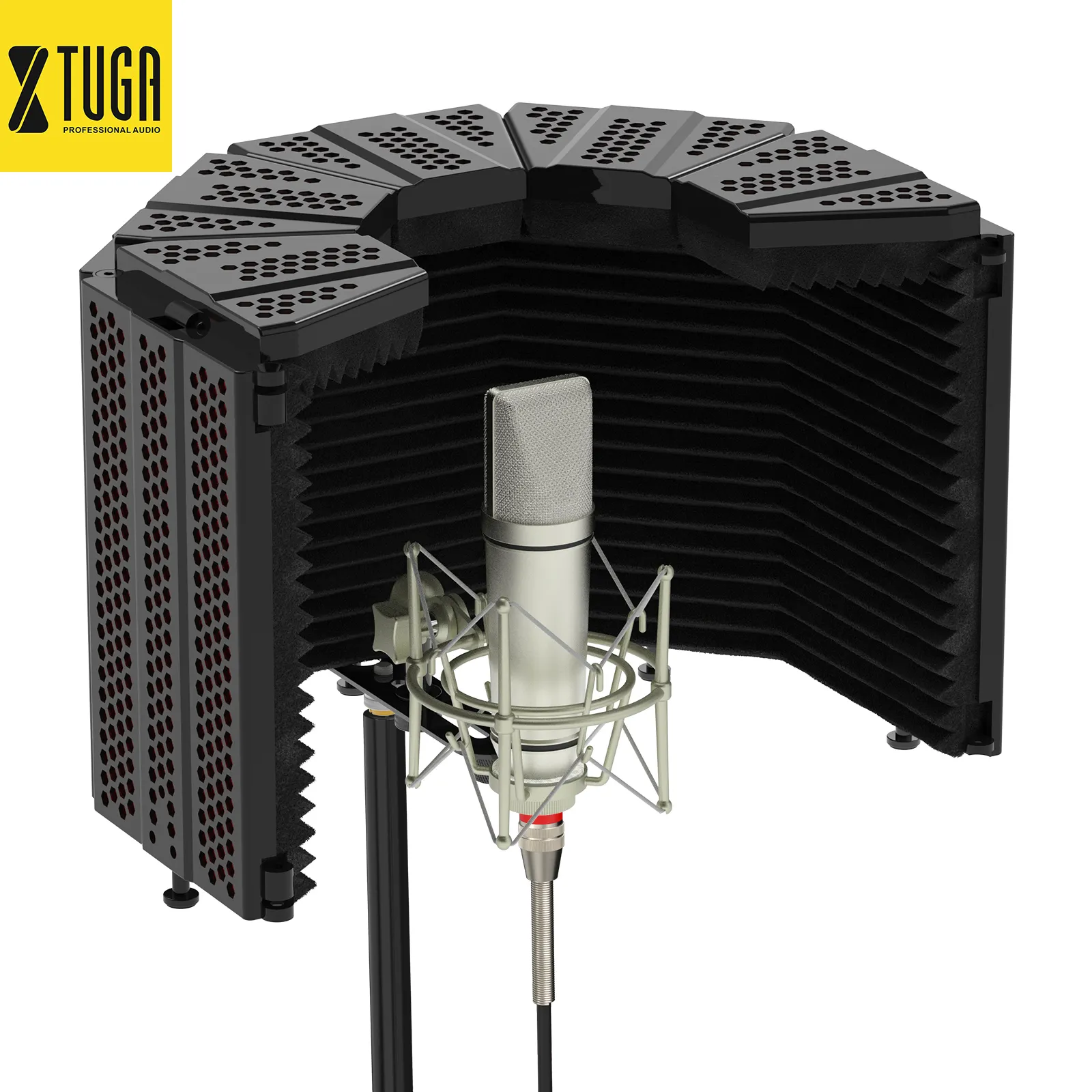 Xtuga Microphone Recording filter Microphone foldable vocal booth Microphone Isolation shield studio equipment
