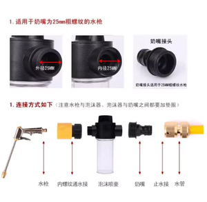 Pistolet à eau haute pression pour le nettoyage de voitures, machine de lavage, arrosage de jardin, buse de tuyau, arroseur, pistolet à mousse - Product Image 3