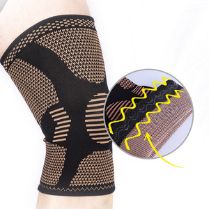 Customized 3D Knitted Nylon Copper Knee Pad Elastic Support For Men <b>Badminton</b> Running - Product Image 1