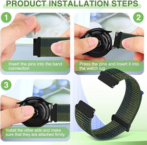 Bracelet de montre en nylon à libération rapide 16 mm pour hommes et femmes, bracelet de remplacement réglable en nylon Solo Loop 16 mm, deux sections en nylon - Product Image 3