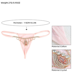<span class=keywords><strong>Perizoma</strong></span> con Cuore <span class=keywords><strong>Rosa</strong></span> in Strass, Sexy Tanga a Vita Media con Catena di Cristalli per <span class=keywords><strong>Donna</strong></span> - Product Image 5