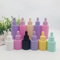 Flacon vide de 30 ml (1 oz) en verre dépoli noir de luxe pour huile essentielle, avec compte-gouttes, pour sérum visage, emballage cosmétique