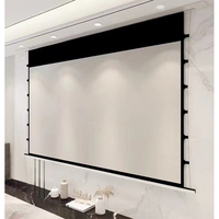 Écran de projection électrique encastré au plafond, blanc mat, perforé, acoustiquement transparent, 100 pouces, 4K/8K, longue portée, 16:9