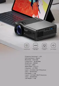 Usine En Gros Full HD 1080P 4K Projecteur Portable WIFI Bluetooth Smartphone Film Home Cinéma Intérieur Extérieur Utilisation Guangdong