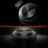 Midiplus HM80 Headphone Monitor Studio profesional, Headphone Stereo pemantauan Headset, Headphone bandana yang dapat disesuaikan dengan kabel