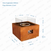 Braseros à gaz en acier Corten personnalisables pour chauffage extérieur, braseros à gaz à flamme réglable à vendre