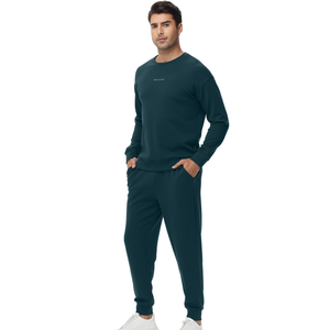Survêtement de nuit pour hommes Survêtements athlétiques à manches longues 2 pièces tenue de course à pied Jogging vêtements de détente décontractés ensembles de costumes de sport - Product Image 1