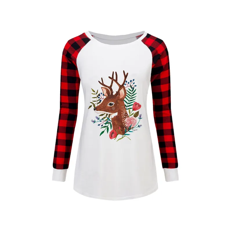 US Size Christmas Unisex Raglan T-shirts Sublimation Blank Cotton Feel Long Sleeves Buffalo Plaid Shirt for Dye Sublimation