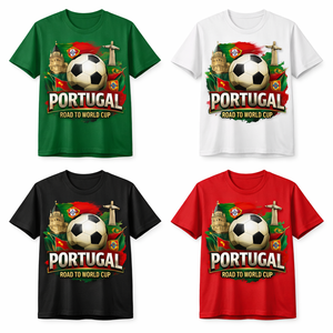 Camiseta de Fútbol de Portugal con Logotipo Personalizado |   Camiseta de Fanático de la Copa Mundial de Fútbol |   Camiseta Unisex para Equipo |   Disponible al por Mayor - Product Image 1