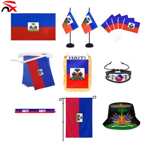 2026 Hannuo Sports Soccer Fan Gifts Haiti Flag Metal Haiti Keychain Haiti Soccer Jersey for USA Football Match