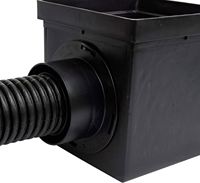 Grille de drainage en plastique noire carrée de 9 pouces pour bassin de récupération d'eau, avec 2 ouvertures, 2 adaptateurs et 1 bouchon de sortie, pour pelouses et aménagements paysagers - Vente chaude
