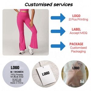 Pantalon de yoga évasé taille haute personnalisé avec logo pour femme – <span class=keywords><strong>Legging</strong></span> de sport extensible coupe bootcut pour l'entraînement et la gym - Product Image 6