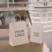 Sac en kraft blanc écologique recyclé Allwin Packfactory pour emballage à emporter de café et de cadeaux