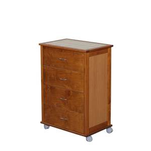 Carrito de Madera de Haya Maciza con Estante de Madera y Cajones Resistentes, Diseñado para Interiores de Cocina Funcionales - Product Image 2