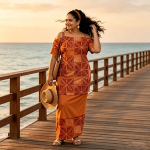Abbigliamento con Maniche Traforate per Donna, Puletasi Polinesiano Oversize Sexy alla Moda, Design Tribale Samoano, Puletasi Tapa Fiji - Product Image 1