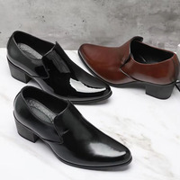 Chaussures en cuir pour hommes à livraison rapide, chaussures de mariage en cuir pour hommes, chaussures en cuir à talons hauts pour hommes, chaussures en cuir pointues pour hommes, chaussures en cuir tendance