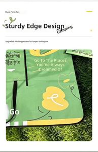 Foldable Waterproof Oxford Beach Rug Shoulder Bag Storage Design Sand-Free Picnic <b>Mat</b> With Dampproof Mattress <b>Outdoor</b> Camping - Product Image 3