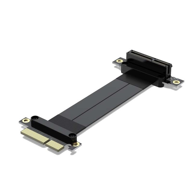 180 Degree PCIe 3.0 4X PVC Extension Cable 90 Degree Computer Accessory for Desktop Sound Network Card Converter Male Female