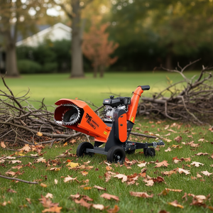 Broyeur de bois industriel Tmg 6 pouces à lame réversible, double entraînement par courroie, alimenté par moteur, pour branches et tiges d'arbres - Product Image 2