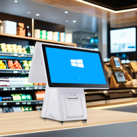 Terminal de point de vente tactile capacitif Intel I3 4 Go blanc 15,6 pouces avec imprimante thermique et garantie d'un an pour la vente au détail