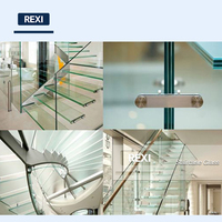 Escaliers en verre trempé antidérapant, laminé, pour la sécurité intérieure, styles spirale et droit, pour appartements, verre trempé PVB SGP, verre trempé recuit