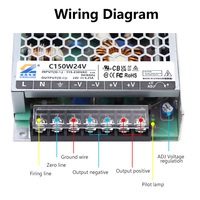 Alimentation industrielle à découpage simple 24V SMPS, tension constante, protection contre les surcharges/courts-circuits, efficacité 90% pour LED