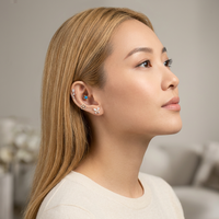 Maina Bat Bullerfly Bule Zircon Cartilage Earring High Quality G23 Titanium Ear Lip Stud Cartilage Helix Labret Piercing Jewelry