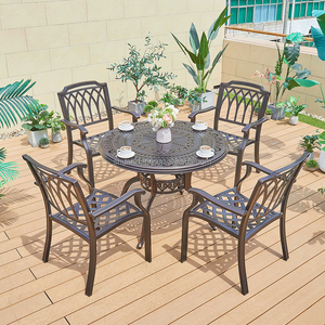 Conjunto <span class=keywords><strong>de</strong></span> Comedor Económico para Jardín con Mesa <span class=keywords><strong>y</strong></span> <span class=keywords><strong>Sillas</strong></span> <span class=keywords><strong>de</strong></span> Aluminio Fundido para Exteriores - Product Image 1