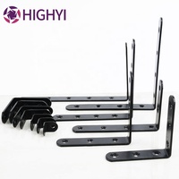 HIGHYI armoire en gros supports en forme de L angle de 90 degrés support d'étagère mural placard raccords de connecteur noir