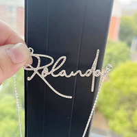 Collier personnalisé avec nom en or QIUHAN OEM, bijoux en zircon, pendentif personnalisé avec initiales