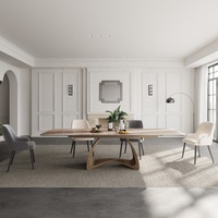 Ensemble de table à manger en céramique extensible réglable minimaliste de haute qualité rectangulaire pour la maison, l'hôtel, le restaurant, usage quotidien