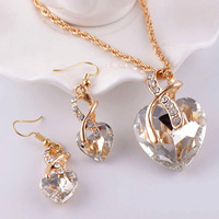 Parure de Bijoux Collier en Cristal et Pierres Précieuses Tendance, Ensemble pour Femme Décontractée, Mariée et Mariage