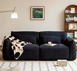 Sofá Minimalista Italiano Pixel para Sala de Estar, Apartamento Pequeño, Respaldo Ajustable Recto, Sofá de Tela Chenille Tipo Bloque de Tofu - Product Image 1