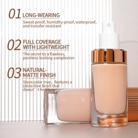 Fond de Teint Matifiant Waterproof Contrôle Sébum Couvrance Totale Liquide Correcteur pour Tous Types de Peau Longue Tenue Échantillon Gratuit