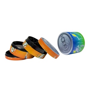 <b>Herb</b> Grinder 6 Pcs Display <b>Box</b> Round Magnetic Plastic Dry <b>Herb</b> Grinder With Sharp Teeth And Colorful Design - Product Image 2