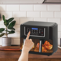 Friteuse à Air Double Zone à Grande Capacité avec Four Intégré, Friteuse Électrique Numérique 5,5L 6L 7L 9L 10L