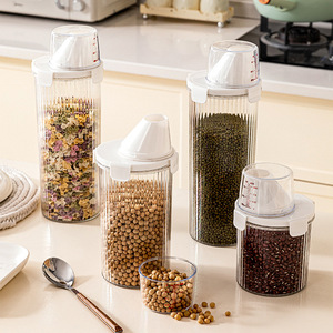Grain And Cereal Storage Box Cylinder Clip-On Lid Food Grade Airtight Container For Kitchen Dry Goods Moisture Proof - Product Image 2
