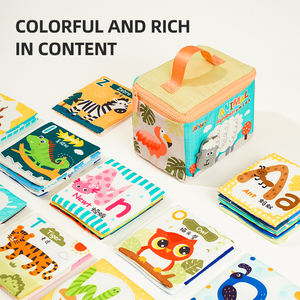 Nuevo producto al por mayor animales Montessori arrugas sensoriales educación <span class=keywords><strong>temprana</strong></span> niños ABC aprendizaje 26 letras tarjetas de tela conjunto de bolsa - Product Image 3