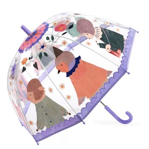 Paraguas transparente Djeco para niños, 8 varillas, apertura manual, protección solar y contra la lluvia, para niñas de 2 a 8 años, uso escolar - Product Image 1