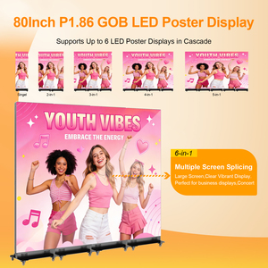 Affichage numérique LED pliable en couleur pleine, sans couture, écran LED P1.86, affiche publicitaire portable, kiosque publicitaire pour intérieur - Product Image 3