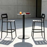 Table de bar et chaise, style luxe léger, aluminium, design nordique moderne, chaise haute avec dossier, combinaison table de bar