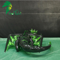 Dragon gonflable transparent en PVC, dragon couché noir et vert personnalisé, cool et original