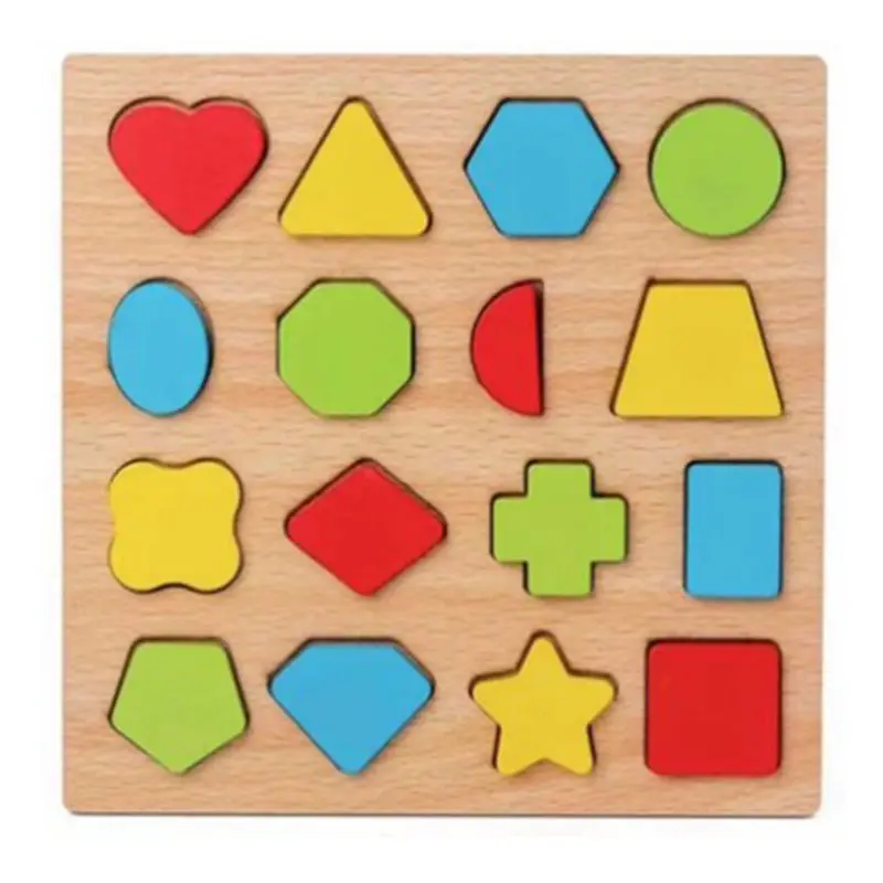 工場就学前木製幾何学パズルゲームボードカード木製ジグソーパズル
