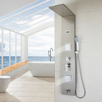 Panneau de douche thermostatique avec pommeau de pluie en acier inoxydable et céramique pour eau douce