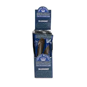 Hemparillo Cone Hemp Wrap Rolls - 2 Wraps et embout filtrant par paquet-10 Pack Display Box-(Myrtille)