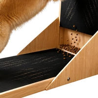 Planche à gratter en bois naturel en forme de L pour chiens et chats, pour l'entretien des griffes des pattes avant et arrière