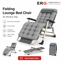 Ergonovapro Lit de repos pliant multi-positions réglable, transat de bureau portable, lit de camping, chaise de patio extérieur robuste