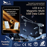 Chargeur multi-ports rapide PD 240W tout-en-un en alliage de zinc, câble mini 4 en 1, porte-clés magnétique USB